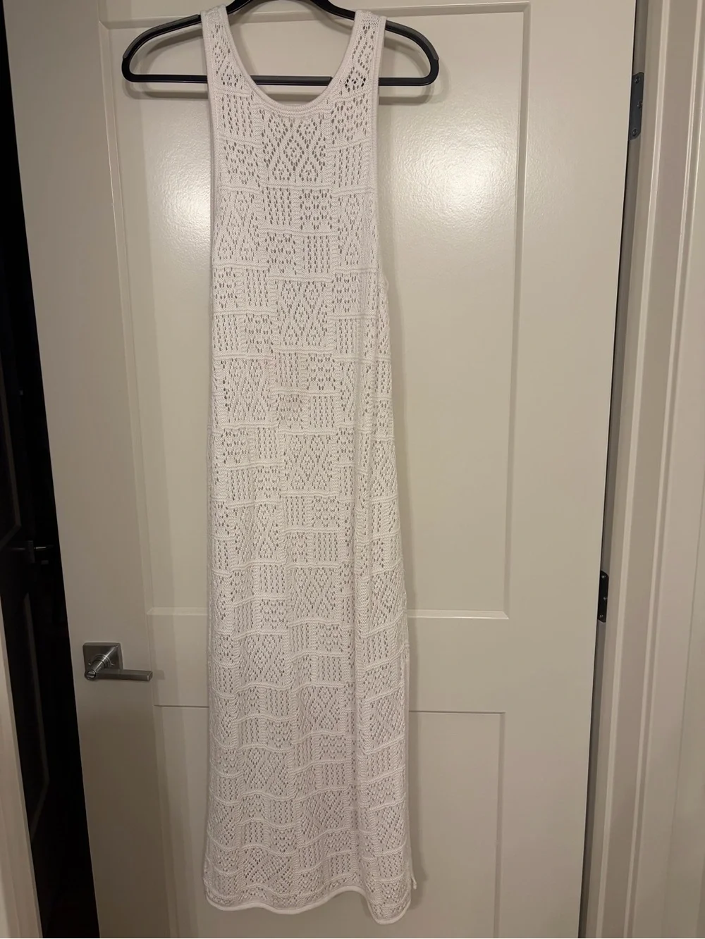 aerie White Crochet Maxi Swim Coverup